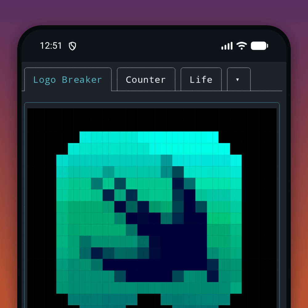 SwiftTUI gallery running on Android